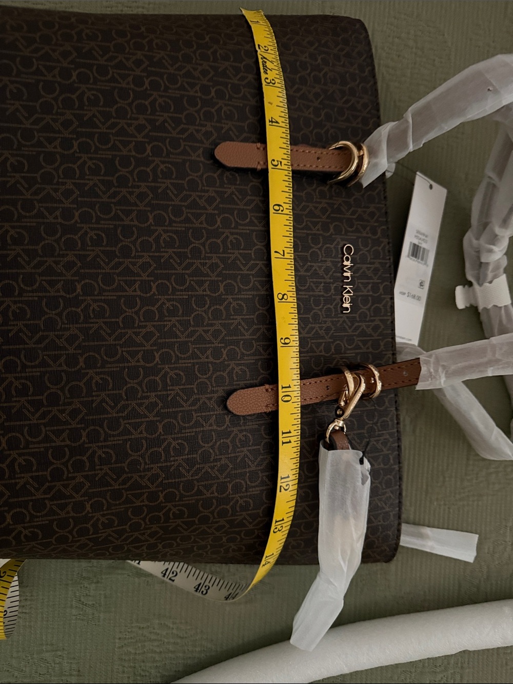 Calvin Klein Dark Brown Logo Tote - Picture 5 of 7